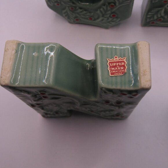 Lipper & Mann Creations Ceramic NOEL Candle Holders - Picture 5 of 15